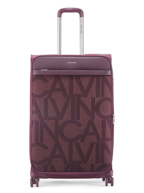 CALVIN KLEIN Gabriana Crushed Berry 8 Wheels Large Soft Cabin Trolley Bag