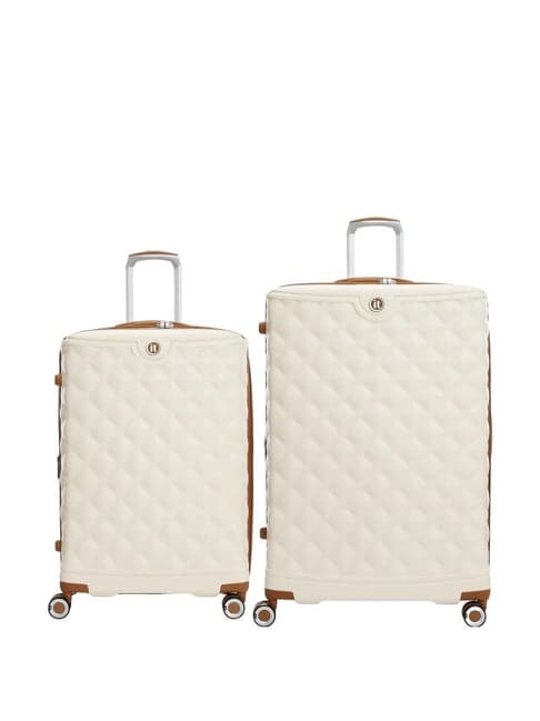 It luggage Cream 8 Wheels Large Soft Cabin Trolley Bag Set of 2