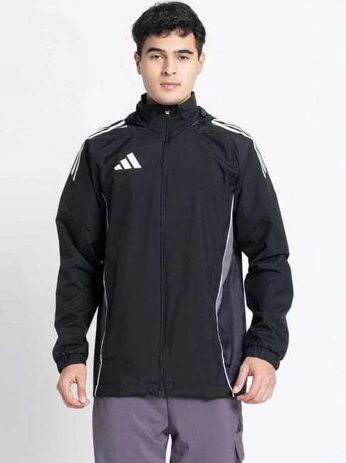 Adidas TIRO25C AW Jacket - Black Training Jacket with Iconic Stripes