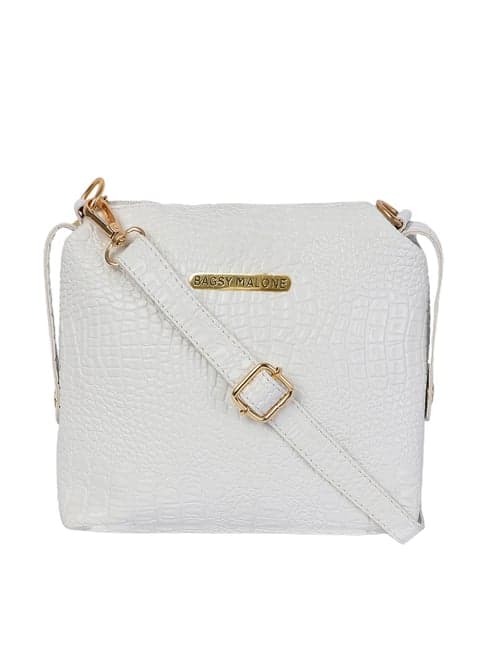 Bagsy Malone Croco White Animal Effect Medium Cross Body Bag