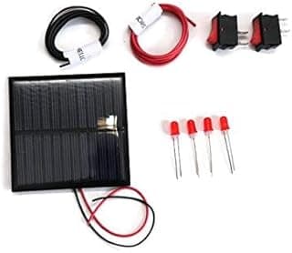 Electronic Spices Solar Kit for DIY Projects - 6V Solar Panel, LEDs, Switches (Pack of 2)
