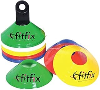 Fitfix Disc Cones Set - Soccer Training Cones for Field Markers and Sports