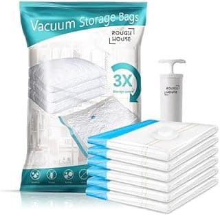 Roughhouse Ultra-Durable Vacuum Storage Bags Pack of 5 - Space Saver for Clothes