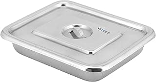 Kashi Surgicals Stainless Steel Instrument Tray with Lid (10x8 Inch)