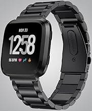 YODI Metal Replacement Watch Band for Fitbit Versa 2/Versa/Lite - Black