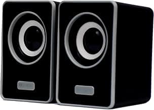 OTOOBEST USB Computer Speakers 6W Multicolor LED PC Laptop Desktop Speakers (Black)