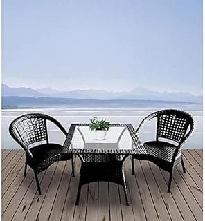 ANAND INDIA GROUPS Outdoor Furniture Garden Seating Set 2+1 Black