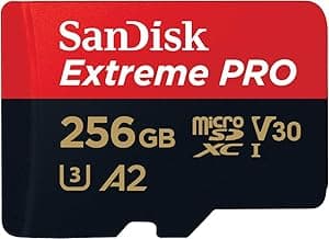 SanDisk Extreme Pro 256GB microSDXC UHS-I Memory Card - 4K Video Ready