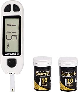Control D Blood Glucose Monitor and Test Strips (20 Strips Total)