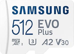SAMSUNG EVO Plus 512GB Micro SDXC Memory Card with SD Adapter