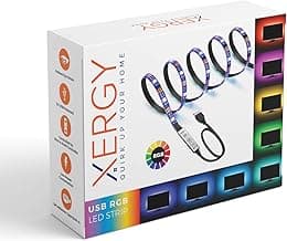 XERGY USB RGB LED Strip Light Kit - Multi-Color Changing for TV/PC