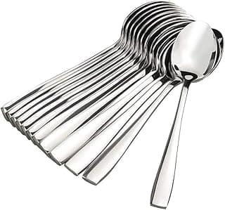 Parage Stainless Steel Spoons Set of 12 - Silverware for Home & Kitchen