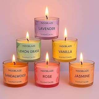 Indoblaze Scented Candles Gift Set - 6 Fragrances for Relaxation