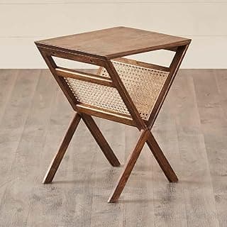 SMAART CRAAFTS Rattan Side Table - Living Room/Bedroom - Honey Teak Finish