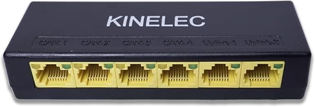 KINELEC PoE Switch 6 Ports (4+2) for IP Cameras - 4 PoE Ports & 2 Uplink Ports