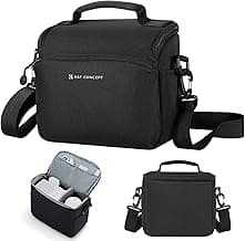 K&F Concept Small Crossbody Camera Bag for DSLR/SLR/Compact Cameras - Black