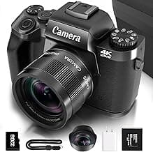 Saneen 4K 64MP WiFi Touch Screen Vlogging Camera with Flash & Accessories