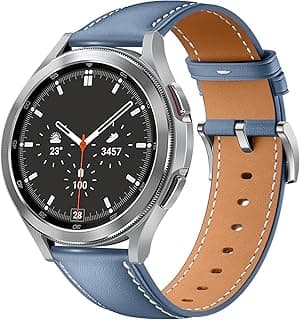 Leather Wristband for Samsung Galaxy Watch 7/6/5/4 (40mm/44mm) - Blue