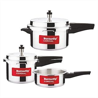 Butterfly Cordial Pressure Cookers (2L, 3L, 5L) - Outer Lid, Induction & Gas Compatible