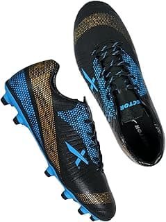 Vector X Dazzle Football Shoe/Studs - Black with Gold and Blue Accents - Soccer Cleats