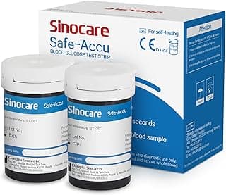 SINOCARE SAFE ACCU Blood Glucose Test STRIPS, Box of 50