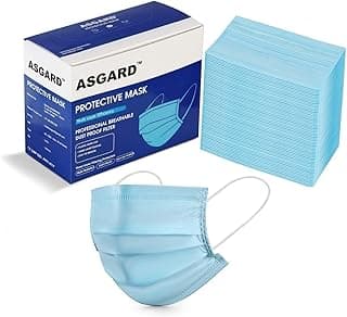 ASGARD Melt-Blown Fabric Disposable Face Mask with Nose Clip (Blue, Pack of 100)