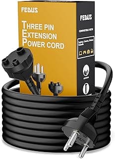 FEDUS 3 Meter Heavy Duty 3 Pin Power Extension Cord - Indoor/Outdoor