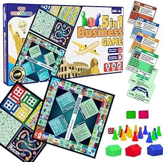 Wembley 5 in 1 Business Game Board Games Set - Family Fun & Educational Toy