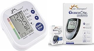 Dr. Morepen BP02 Blood Pressure Monitor and BG03 Glucose Check Combo (Black)