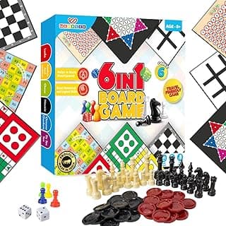 Wembley 6 in 1 Classic Board Game for Kids & Adults