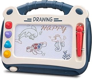 WISHKEY 2-in-1 Magic Slate Magnetic Drawing Erasable Doodle Pad for Kids