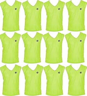 SAS Sports Training Bibs Scrimmage Vests for Soccer Set of 12 - Fluorescent Green, XL