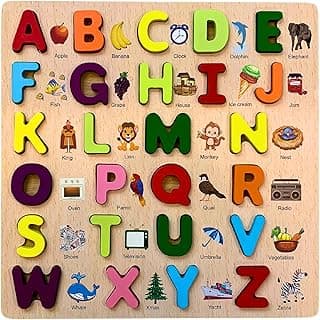 Earthytweens Wooden ABCD Board | Alphabet Puzzles for Kids 2+ Years