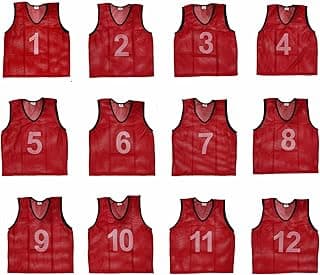 SAS SPORTS Football Number Bibs 1 to 12 Maroon Extra Large
