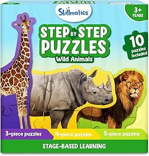 Skillmatics Step by Step Wild Animals Puzzles - Educational Toy for Kids