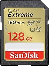 SanDisk Extreme SD UHS-I 128GB Card - 4K Video Recording for DSLR/Mirrorless Cameras