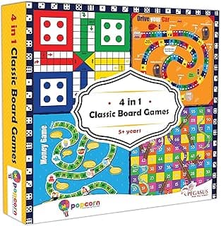 Popcorn Games & Puzzles 4 in 1 Classic Board Games