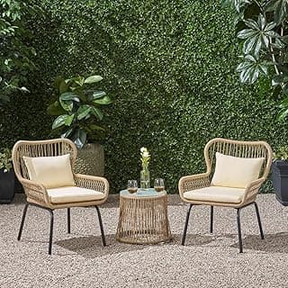 DEVOKO 3-Piece Patio Rope Furniture Set - Terrace, Garden, Balcony, Porch