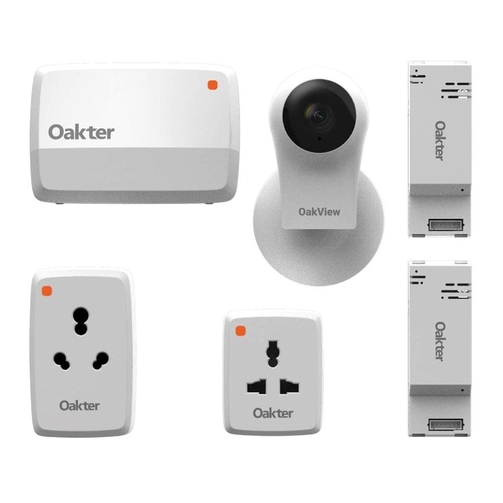 Oakter Smart Home & Intelli-Cam Kit: Smart plugs, Quadra Smart Box, and Oakview Smart Camera