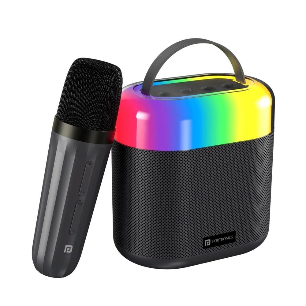 Portronics Dash 3 Portable Wireless Speaker with Karaoke Mic - Black